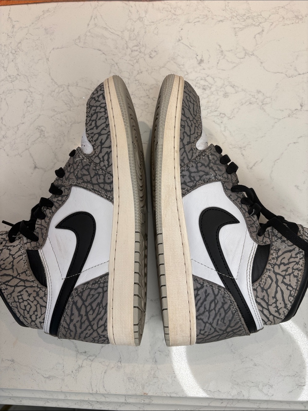 Nike Air Jordan 1 Low with Grey Elephant Print and Black Swoosh
